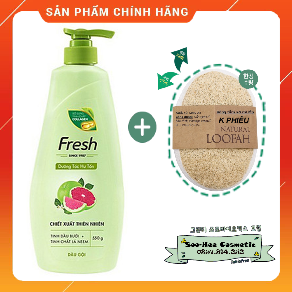 [HCM]Dầu Gội fresh tinh dầu bưởi 550g