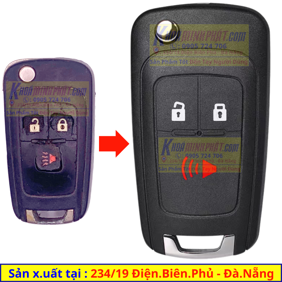 Vỏ chìa khoá xe ô tô chevrolet spark