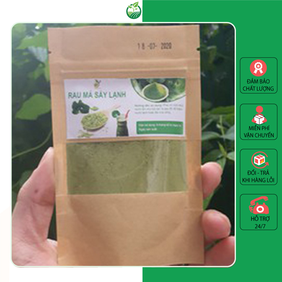Bột rau má Nguyên chất 100% - Cải Thiện Trí Nhớ, Giấc Ngủ, Ngăn Ngừa Rụng Tóc , Đẹp Da - Vietfarm - Túi 15g