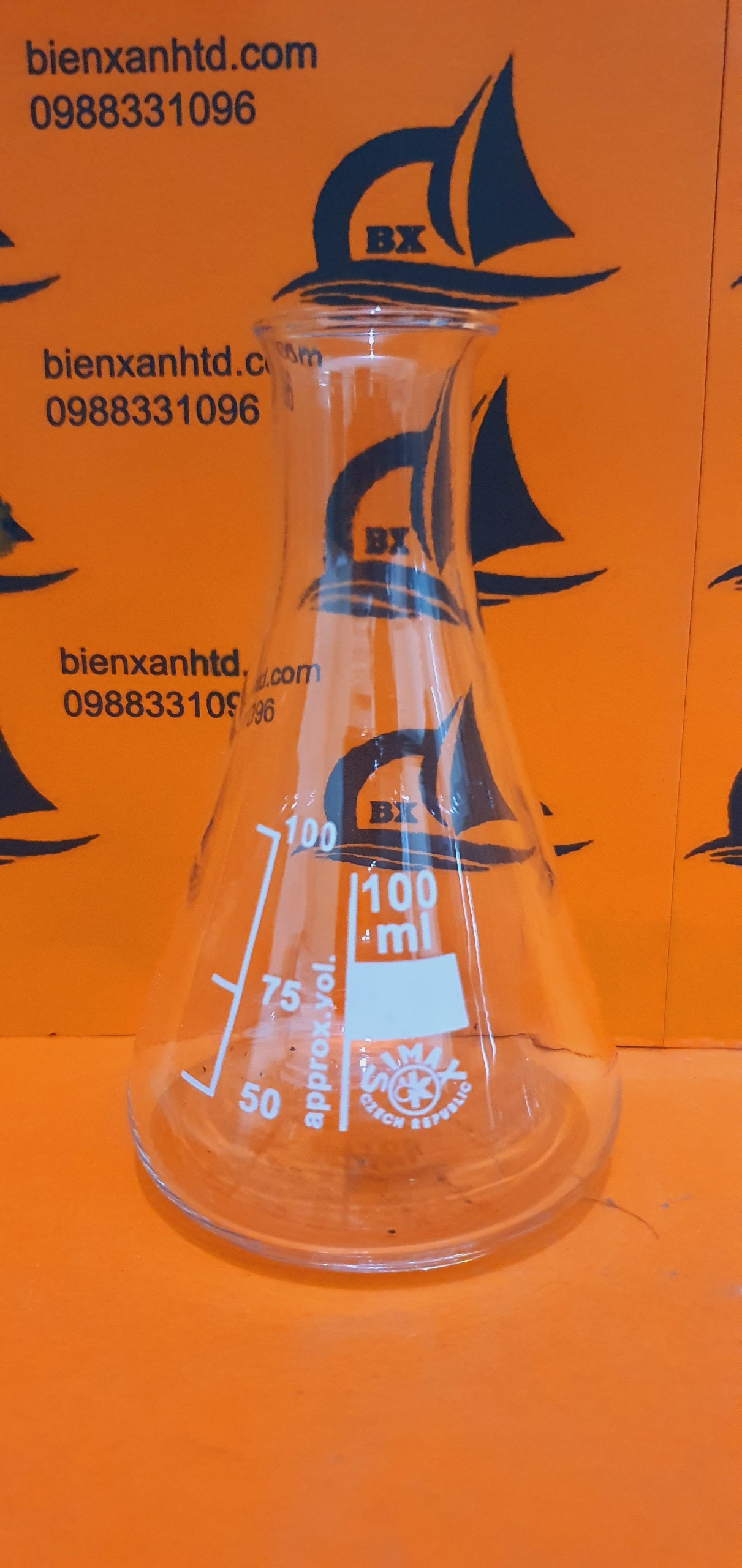 5 bình tam giác thủy tinh 100ml phòng thí nghiệm Eu/Simax