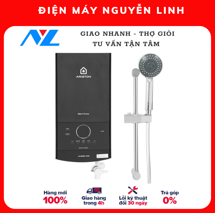AURES TOP 4.5P - FREESHIP - Máy nước nóng trực tiếp Ariston 4500W AURES