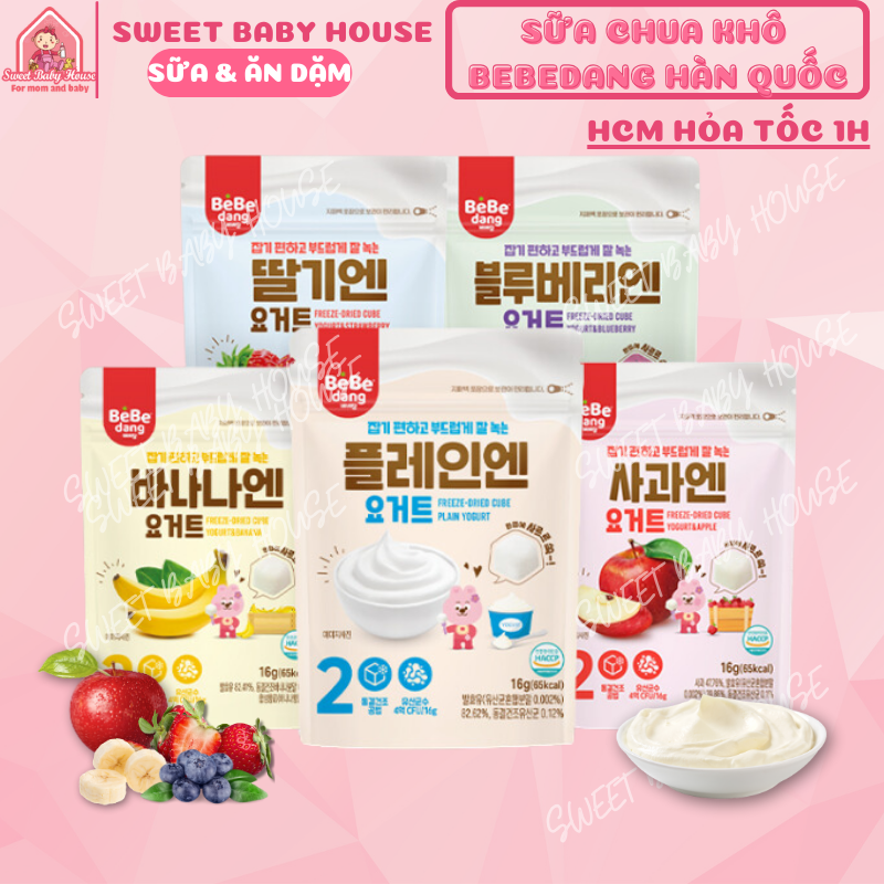 Sữa chua khô Bebedang Hàn Quốc gói 16g cho bé ăn dặm. Date 2025 - Sweet Baby House