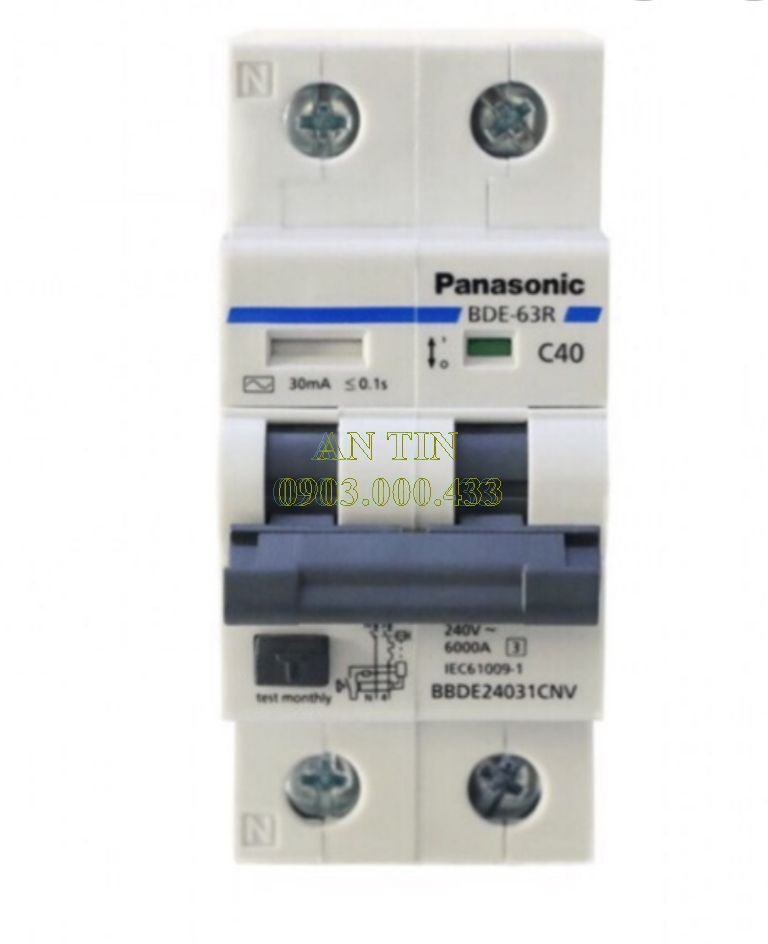 Cầu dao tự động chống giật( chống rò) CB 2P RCBO chính hãng PANASONIC