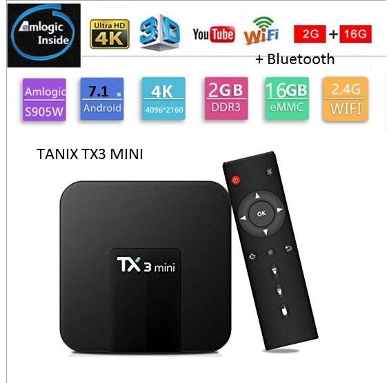[HCM]tivi box giá rẻ tivi box có bluetooth Android TV Box TX3 mini  Ram 2G Bluetooth Hệ điều hành Tanix