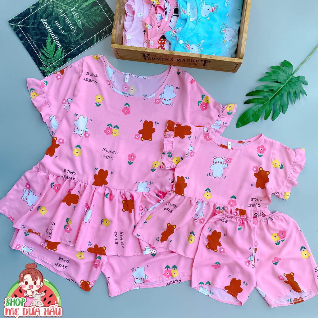 Bộ lanh/ bộ tole ngắn babydoll người lớn