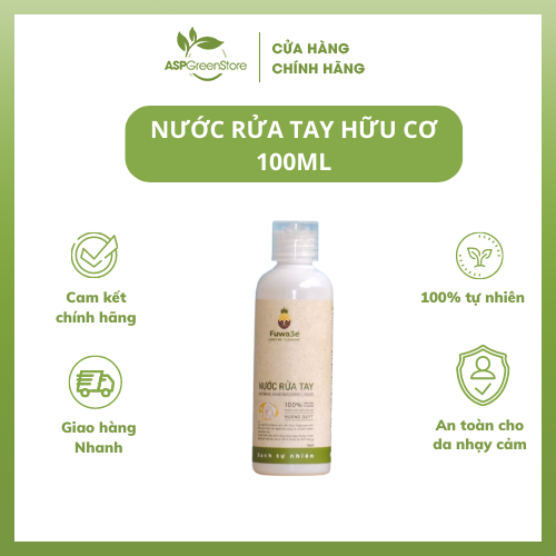 Nước rửa tay hữu cơ tinh dầu quýt Fuwa3e 100ml