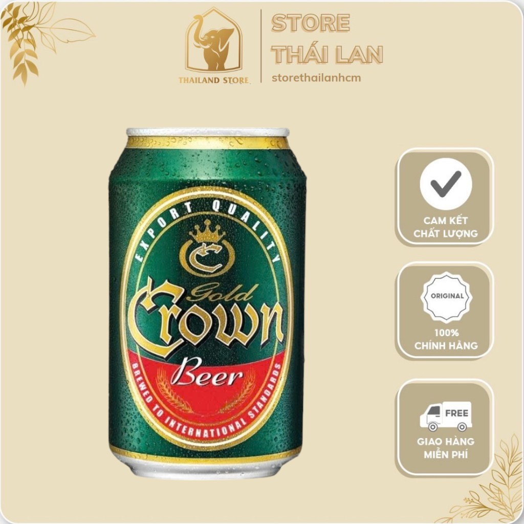 [COMBO 1 THÙNG 24 LON] 🍻 Bia Gold Crown - Chất lượng xuất khẩu, đậm vị chuẩn quốc tế 🍻