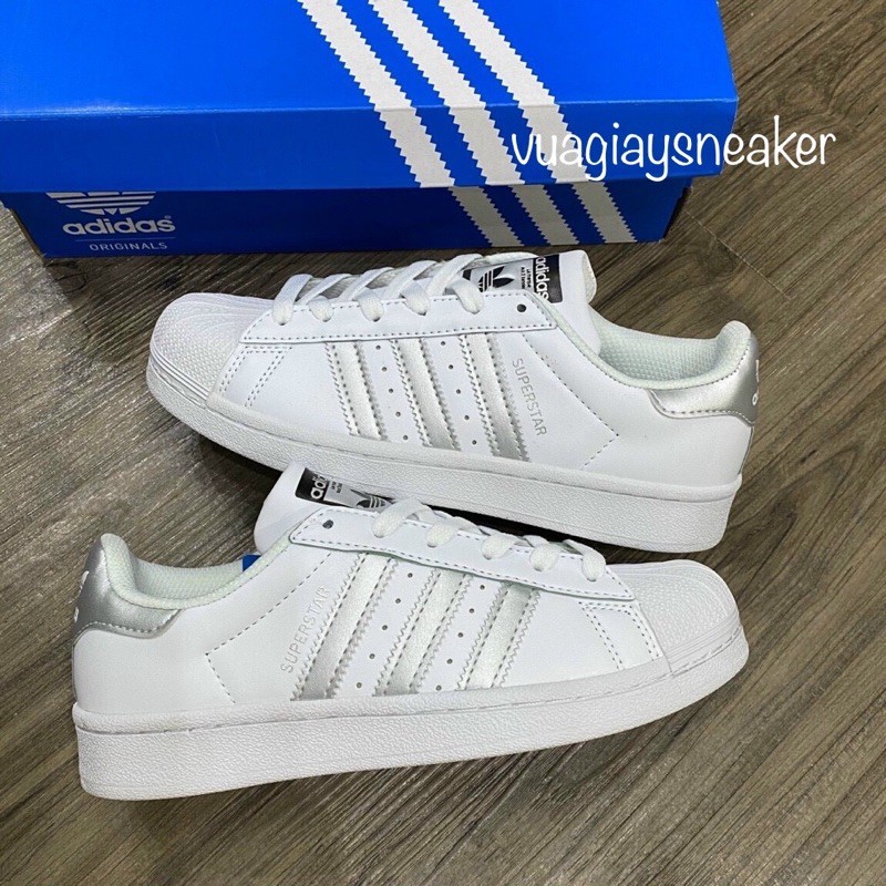🔥 ảnh thật 🔥 giày super star sọc bạc