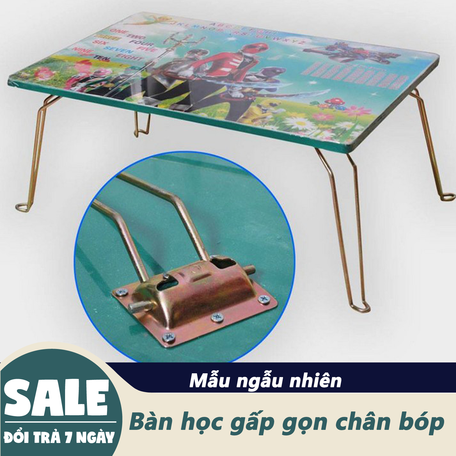 Bàn học gấp gon, hình hoạt hình ngộ nghĩnh, đáng yêu, bàn học cho bé, chân kim loại chắc chắn - Chân bóp, đồ dùng học sinh, hình ngộ nghĩnh, đáng yêu - Giao mẫu ngẫu nhiên