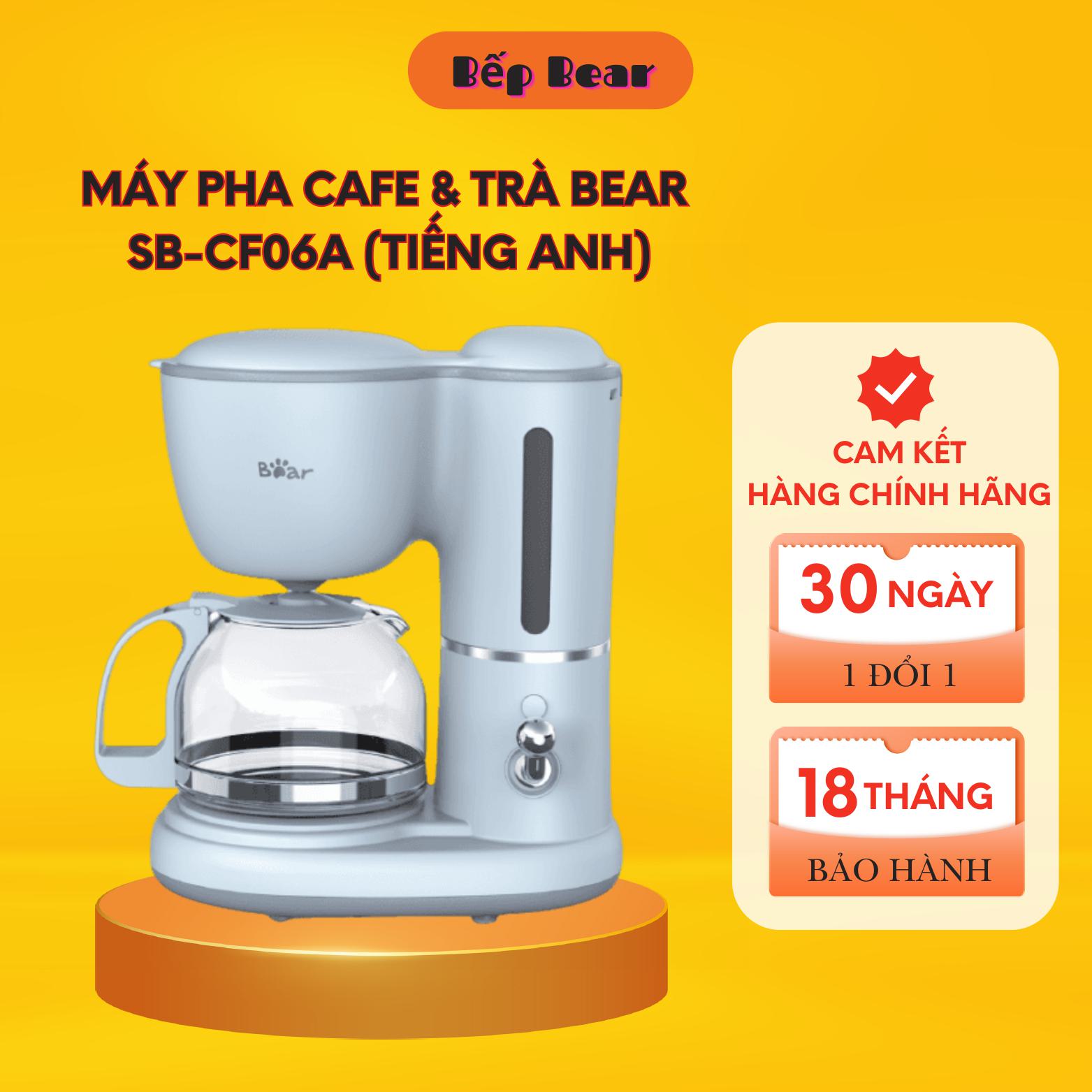  Máy Pha Cafe Trà Mini BEAR Máy pha Cà Phê Mini Đa Năng Tự Động Dung tích 600ml SB-CF06A - Bản Quốc Tế Bảo hành 18 Tháng 