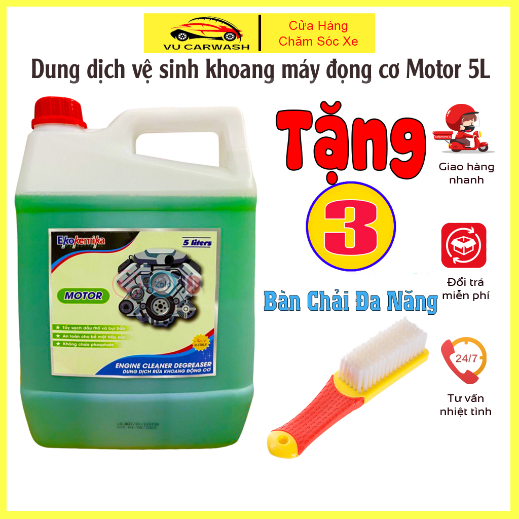 Dung dịch rửa khoang động cơ, khoang máy - hóa chất rửa khoang máy ô tô - xe máy motor ekokemika 5l