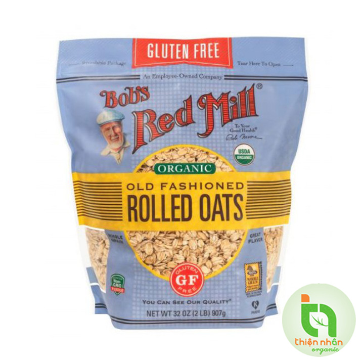 Yến mạch hữu cơ cán vừa không chứa Gluten Bob's Red Mill 907gr - Gluten Free Organic Old Fashioned Rolled Oats