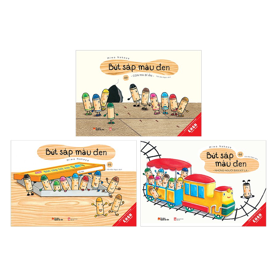 Sách combo ehon bút sáp màu đen - trọn bộ 3 cuốn