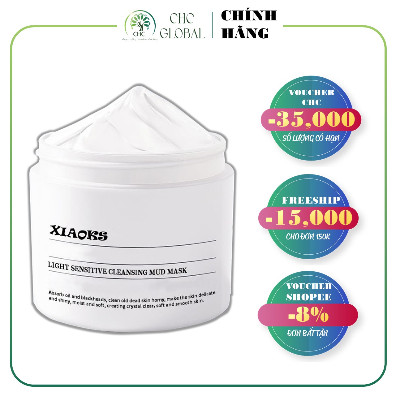 Mặt nạ đất sét xiaoks - sensitive cleansing mud mask