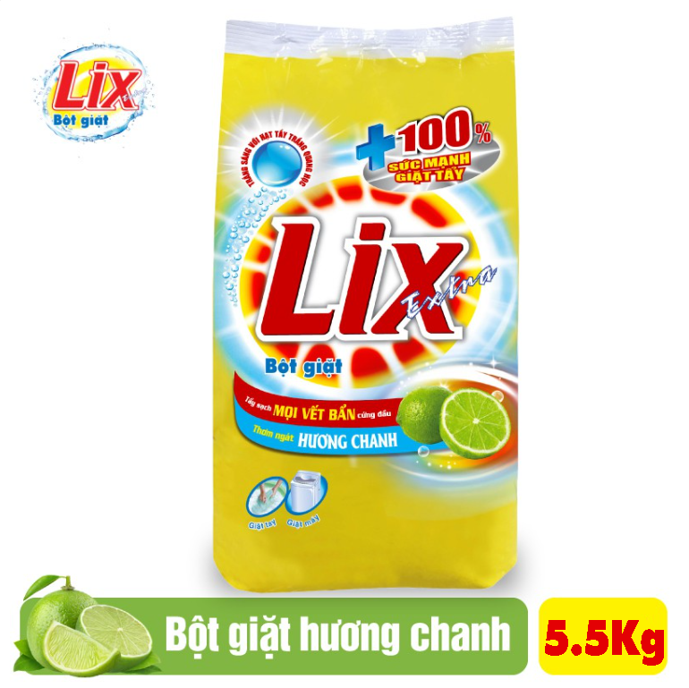 Bột giặt Lix Hương Chanh 5.5kg