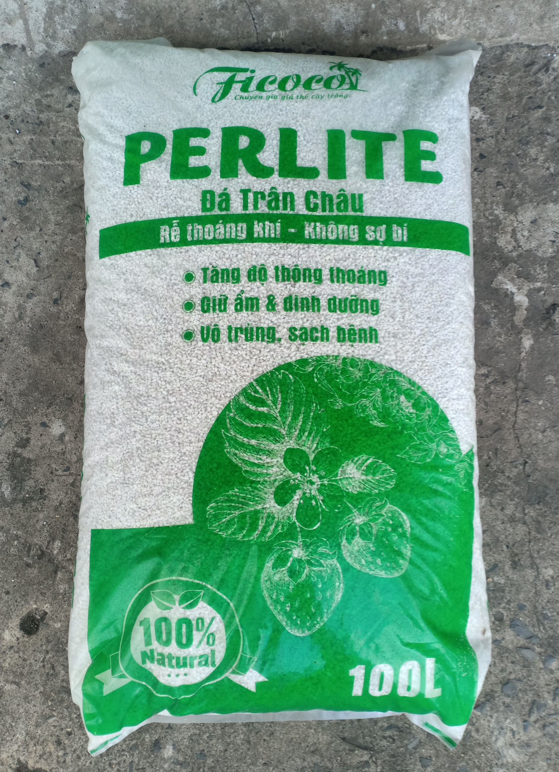 Đá trân châu perlite bao 100 lít ficoco - rễ thoáng khí, không sợ bí!