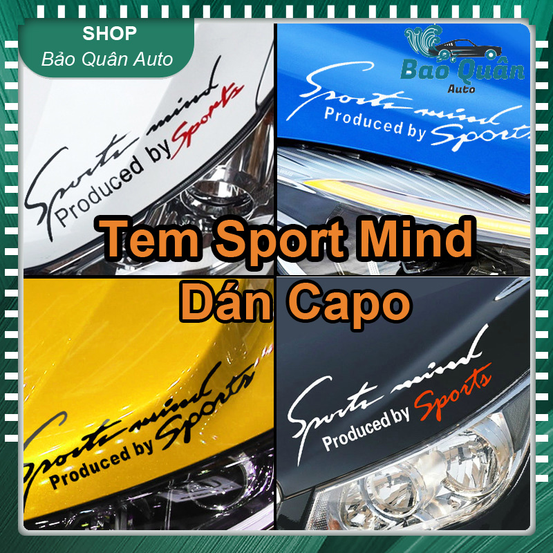Tem sport mind prodeced dán nắp capo ô tô