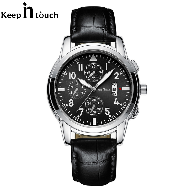 Đồng hồ nam Keep IN Touch cao cấp 40mm (Mặt xanh, đen- dây đen) 8086 Đồng Hồ Nam, Dây Đeo Da, Dây Đeo Thép Không Gỉ , Đồng Hồ Đeo Tay Nhật Bản Mới Sang Trọng , Thời Trang , Đồng Hồ Chống Nước Chính Hãng Cho Nam