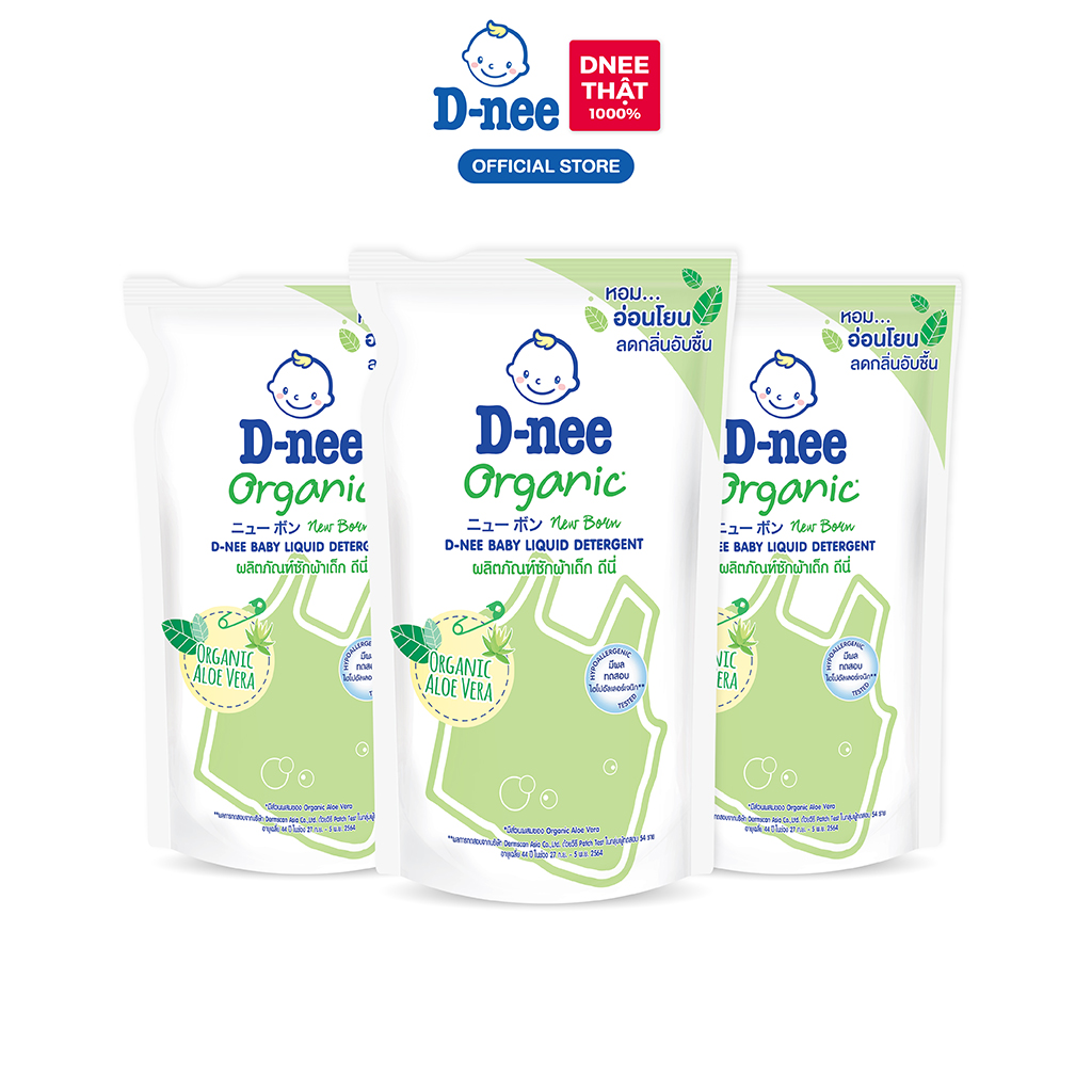 Combo 3 nước giặt quần áo d-nee 600/550 ml - organic aloe vera