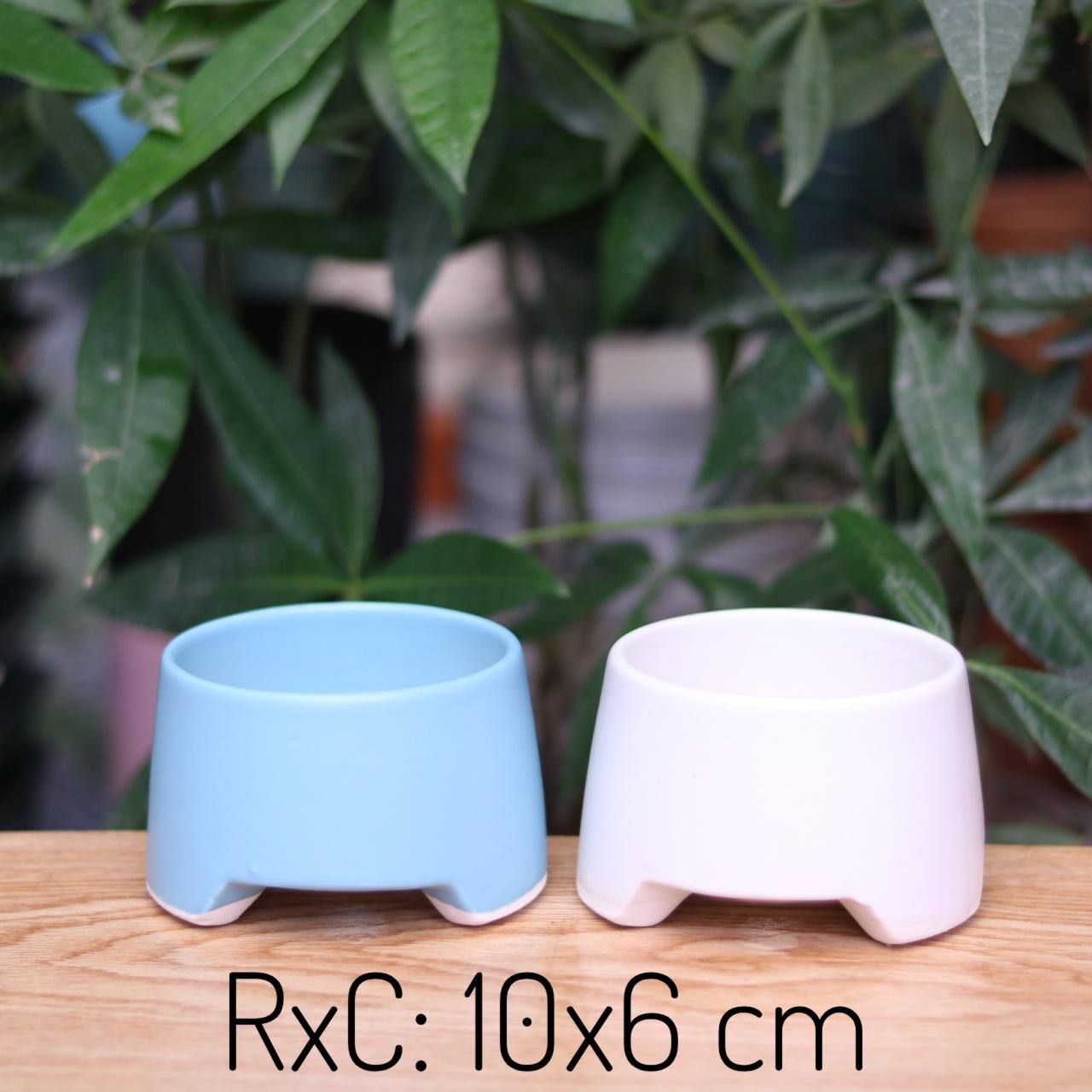 Chậu Sứ Trồng Cây Cảnh Mini Ba Chân Thấp Trồng Sen Đá Xương Rồng Cây Cảnh Mini