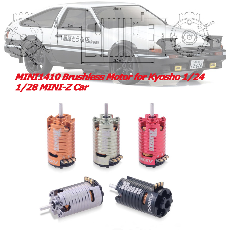 Động cơ không chổi than rocket mini 1410 2500kv 3500kv 5500kv 7500kv 9500kv xe ô tô điều khiển từ xa kyosho mr03 pro atomic drz 1/24 1/28 1/32