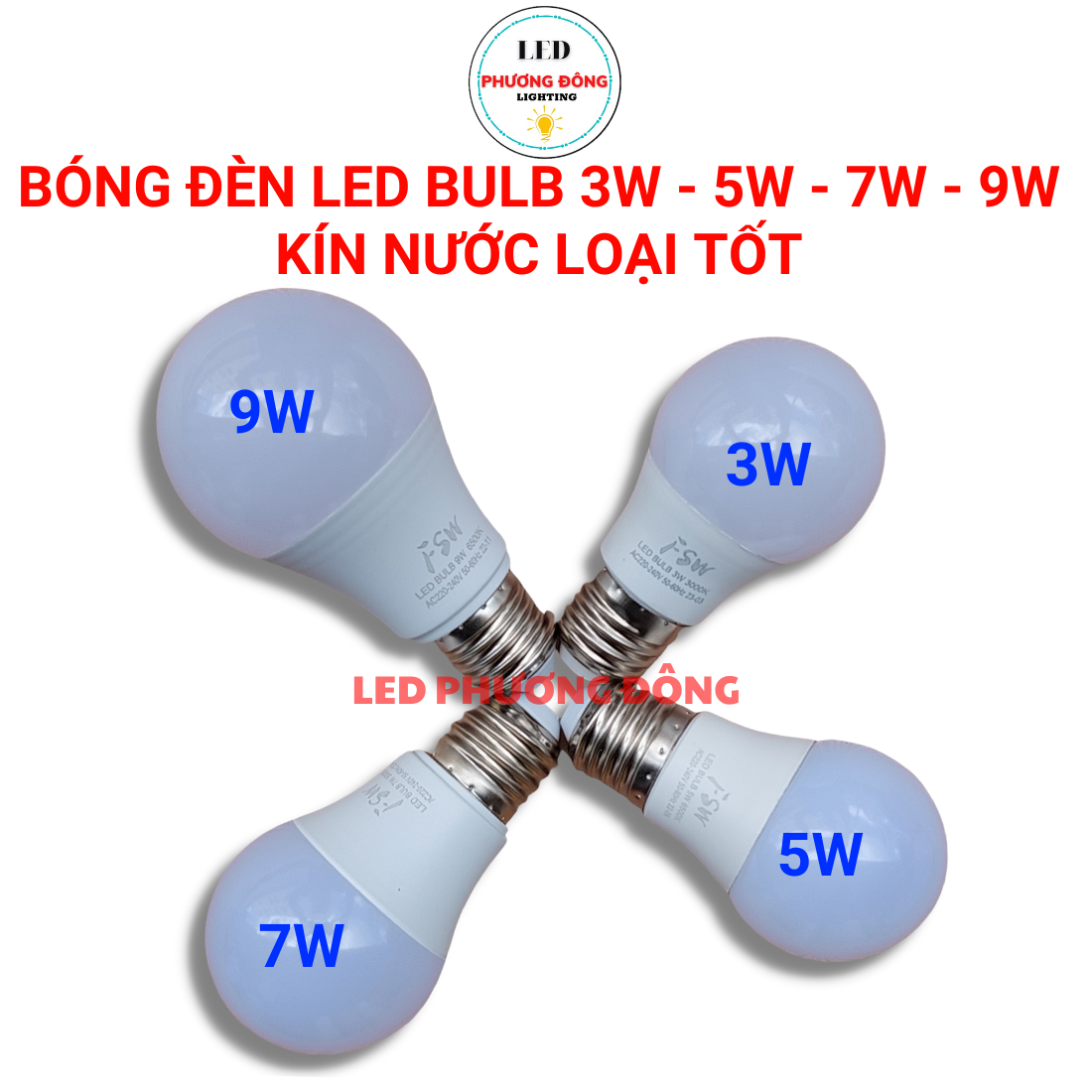 Bộ 10 bóng LED BULB Kín Nước Ngoài Trời - Trắng/Vàng - LOẠI TỐT