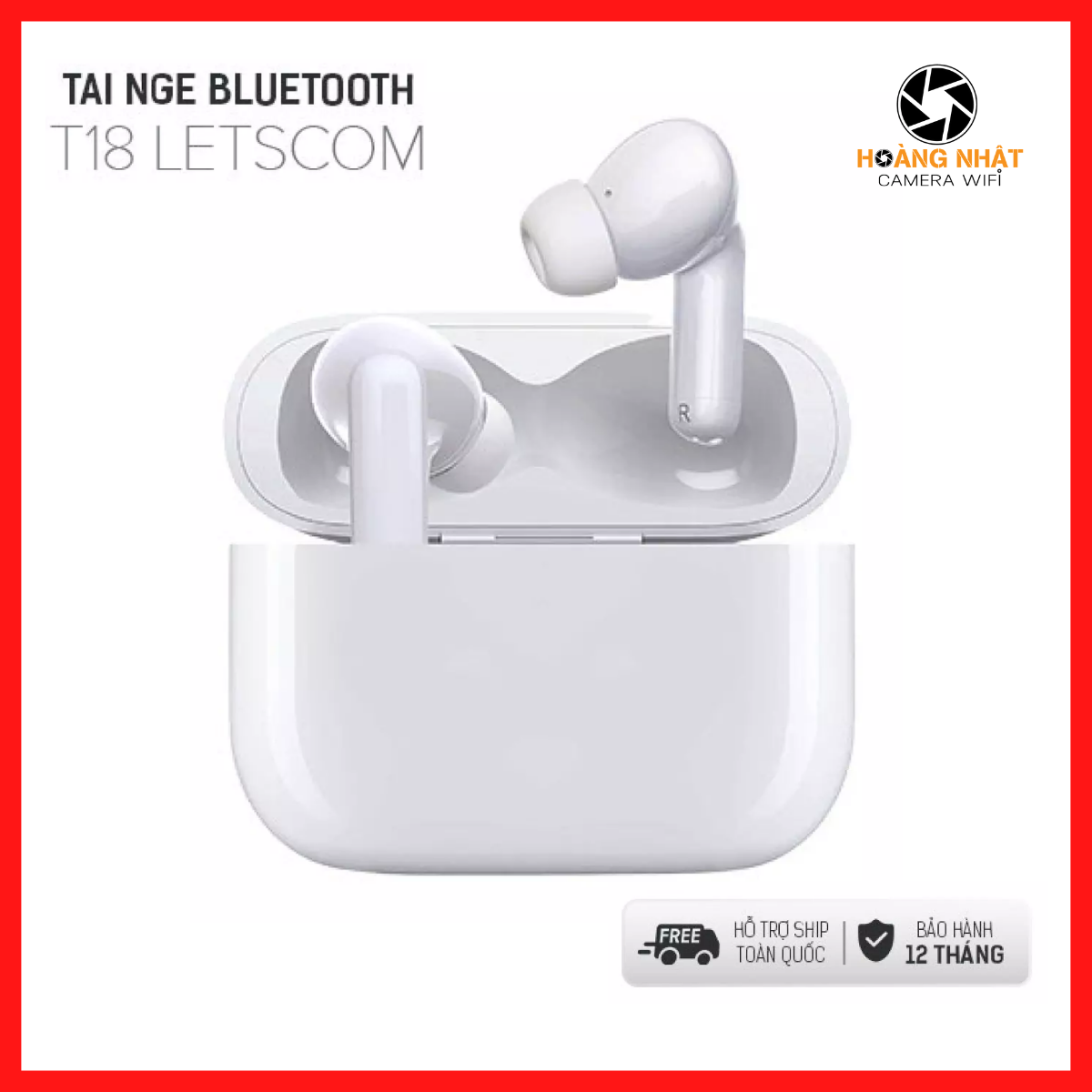 Tai nghe Bluetooth không dây LETSCOM T18 Pin Trâu điều khiển cảm ứng - Nghe liên tục lên tới 5 giờ - Âm thanh nổi HD - Hàng Chính Hãng - Bảo hành 12 tháng - 7 ngày lỗi đổi mới sản phẩm