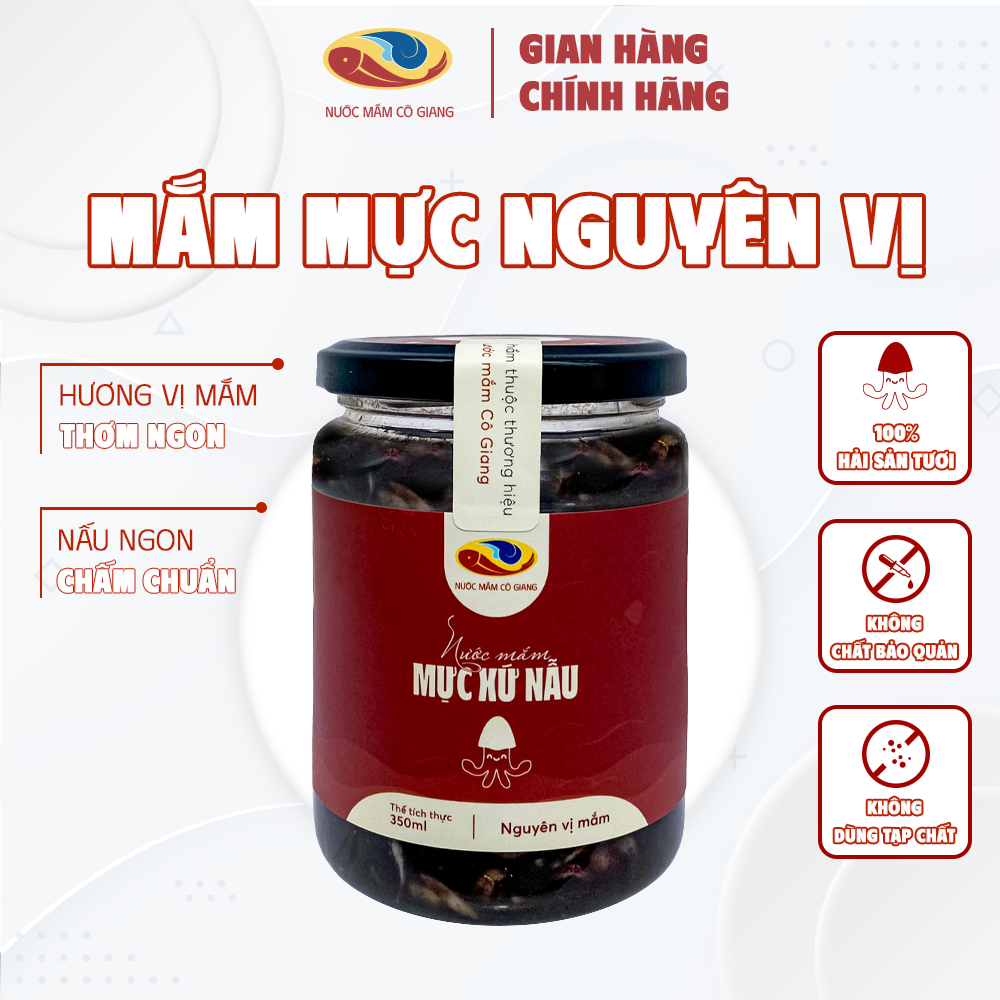 Nước mắm mực nguyêm vị Cô Giang Bình Định thơm ngon hủ thuỷ tinh cao cấp 380g nhà làm đảm bảo an toàn cho sức khoẻ