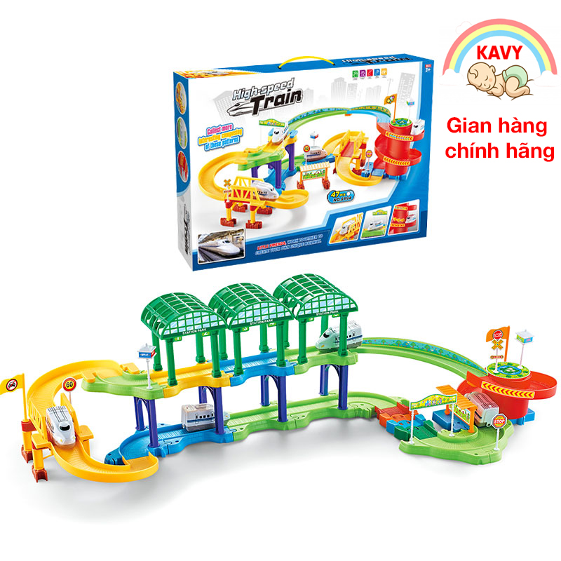 Đồ chơi lắp ráp đường đua xe tàu hỏa cao tốc cho bé, phát huy tính thực hành và sáng tạo của trẻ - KAVY