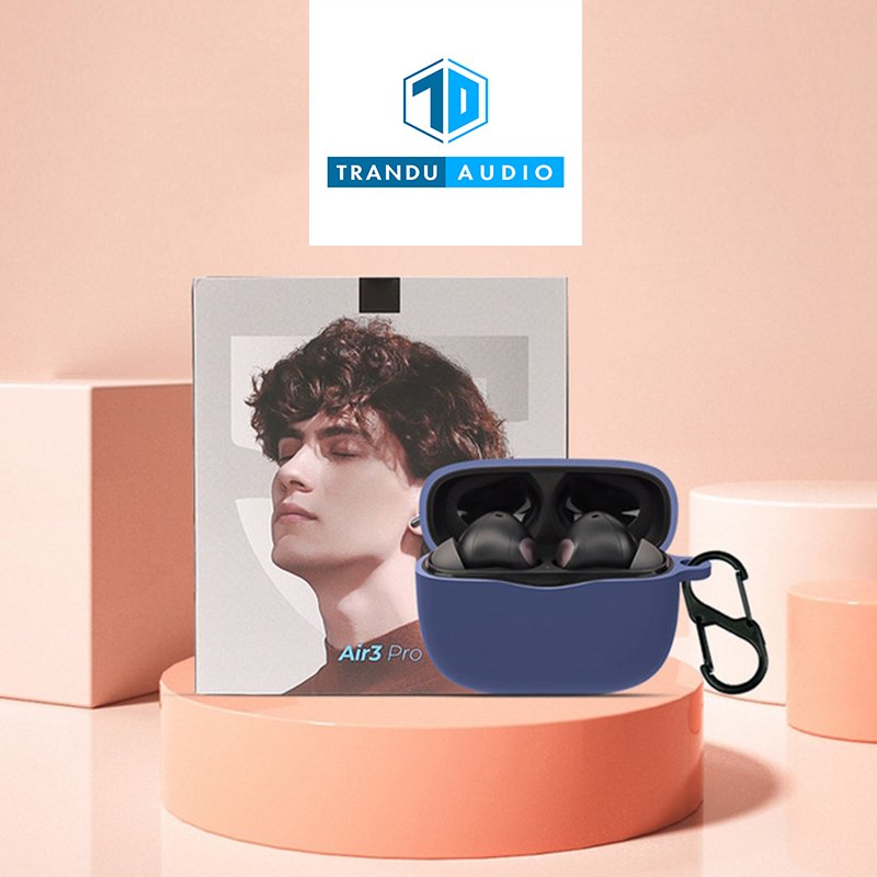 Ốp Case Nhựa Dẻo Silicon Cho Tai Nghe TrueWireless Soundpeats Air 3 Pro Có Móc Treo