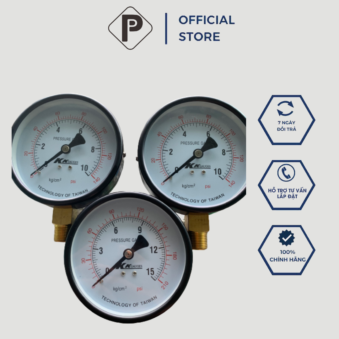 Đồng hồ đo áp xuất khí nén mặt 100mm