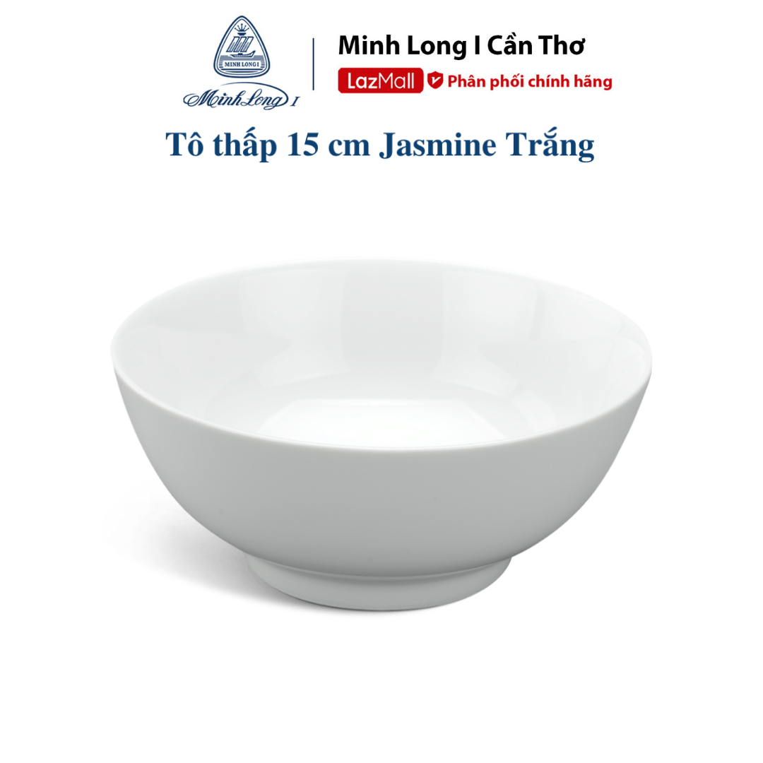 Tô thấp Minh Long 15 - 18 - 20cm - Jasmine Trắng -Cao Cấp dùng trong gia đình, đãi khách, quà tặng tân gia, bạn bè người thân.