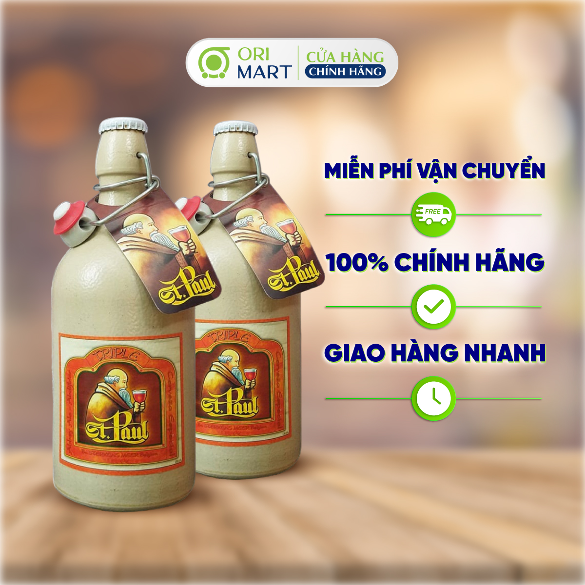 Combo 2 Bia Sứ Thầy Tu ST. PAUL TRIPLE Lên Men Nổi 500ml Nhập Khẩu Từ Bỉ ORIMART