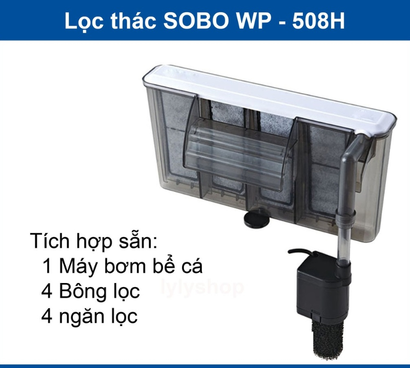 Máy lọc thác treo sobo wp 508h dành cho hồ cá cảnh