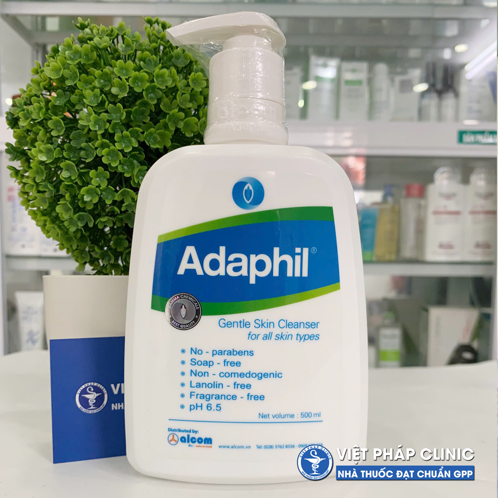 Sữa rửa mặt dịu nhẹ adaphil lành tính, ngừa mụn