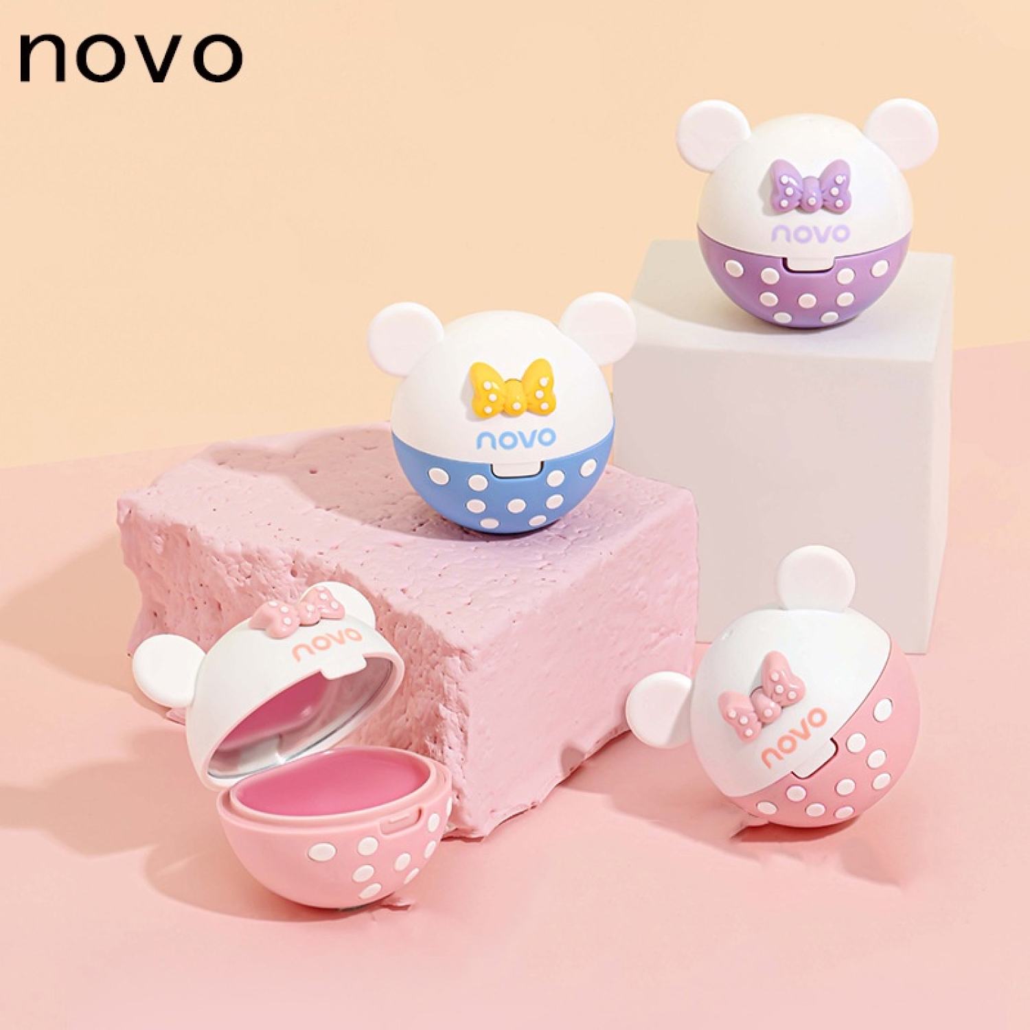 Son dưỡng nạ hồng môi Novo hình gấu siêu dễ thương