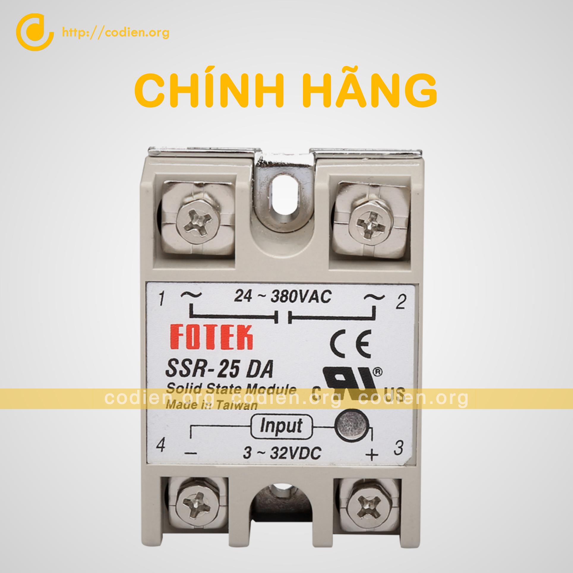 Rơ le bán dẫn fotek ssr-25 da-h, ssr-25 da, ssr-25 aa, ssr-25 va