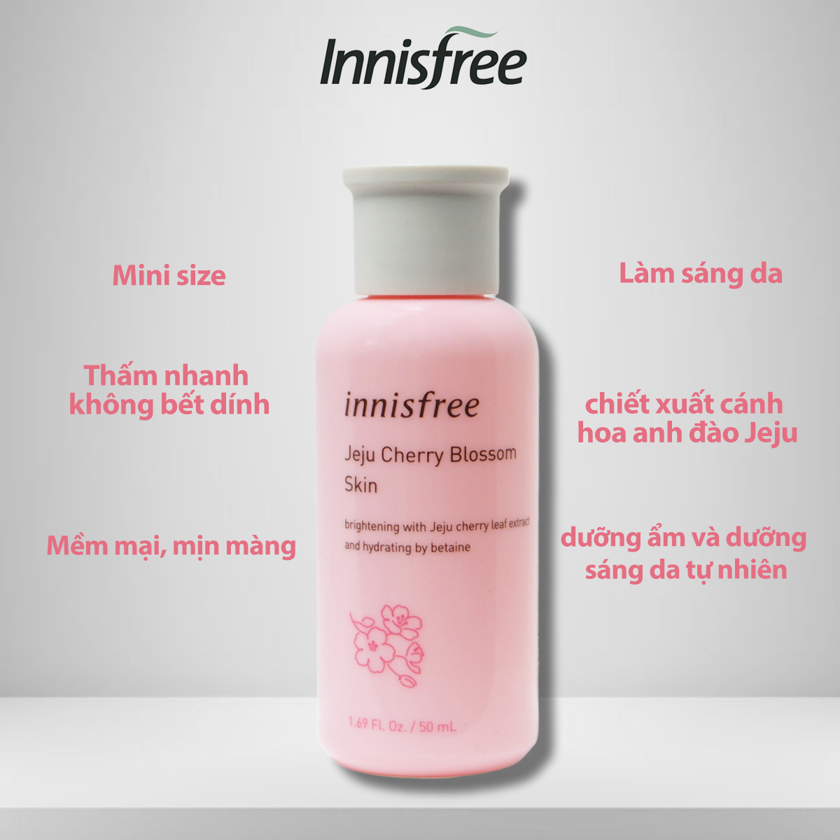 Toner hoa anh đào Innisfree cân bằng dưỡng ẩm sáng da 50ml NPP TiDo88