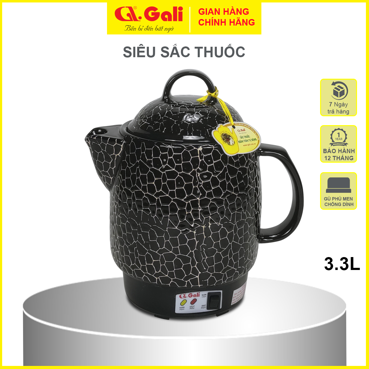 Ấm sắc thuốc gali gl-1802 gl-1800 gl-1801 gl-1821 gl-1822 gl-1805 gl-1815. dung tích 3,3l-4l, đa chức năng nấu các loại thuốc bắc, nam, thảo dược,... thân bằng gốm sứ cao cấp chịu nhiệt tốt. bảo hành chính hãng. siêu sắc thuốc, ấm nấu thuốc