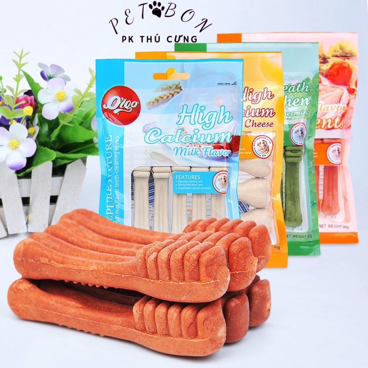 Xương Gặm Orgo Cho Chó Bổ Sung Canxi hình Xương Bàn Chải