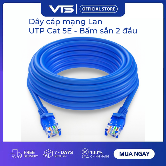 Cable mạng lan utp cat 5e - bấm sẵn 2 đầu cắm là chạy - tùy chọn 5/10/15/20/30 mét - việt toàn smarthome