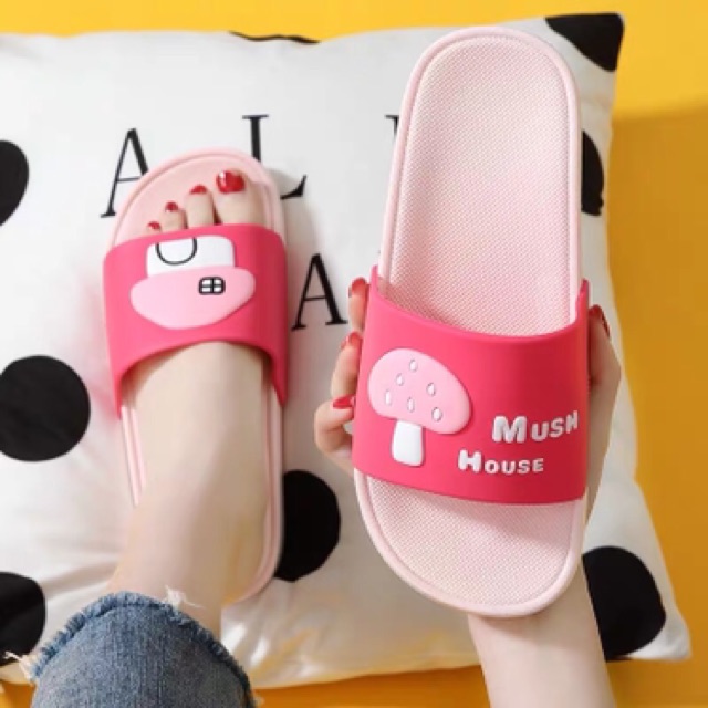 Dép nữ, dép quai ngang nữ hình nấm cute đi siêu êm