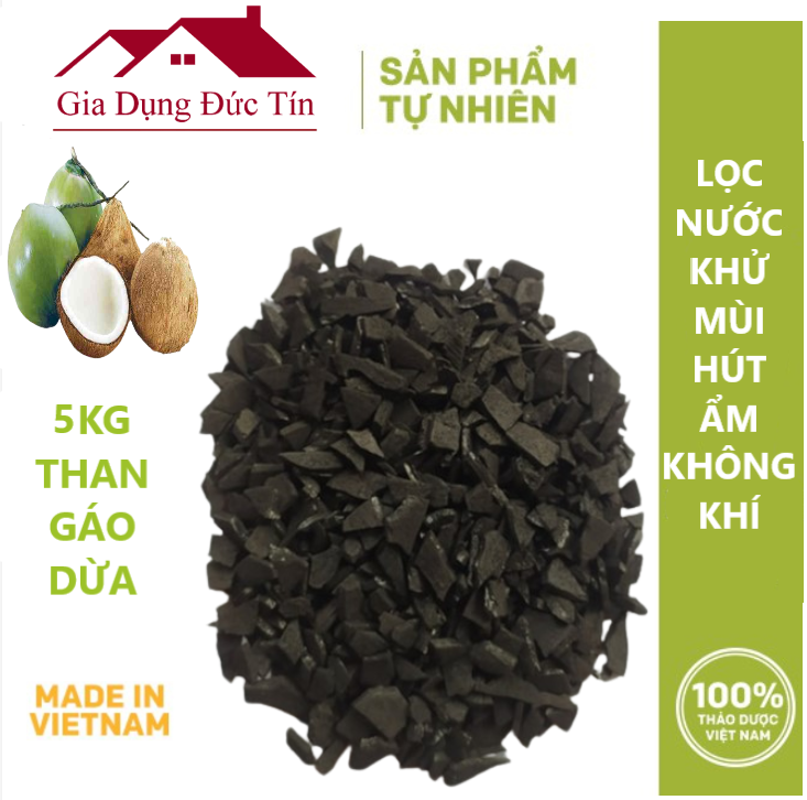 Than GÁO DỪA, than lọc nước, lọc khí. (4mm - 8mm) (5kg )