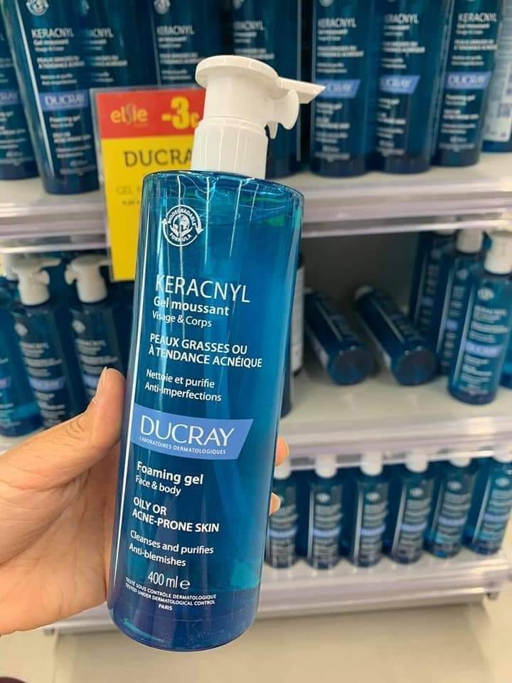 Sữa rửa mặt Ducray Keracnyl Gel Moussant foaming gel cho da dầu mụn