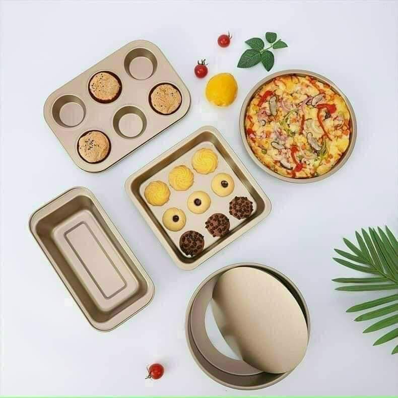 Bộ 5 khuôn làm bánh tiện dụng, khuôn làm bánh cacbon. Set 5 chiếc khuôn làm bánh cao cấp
