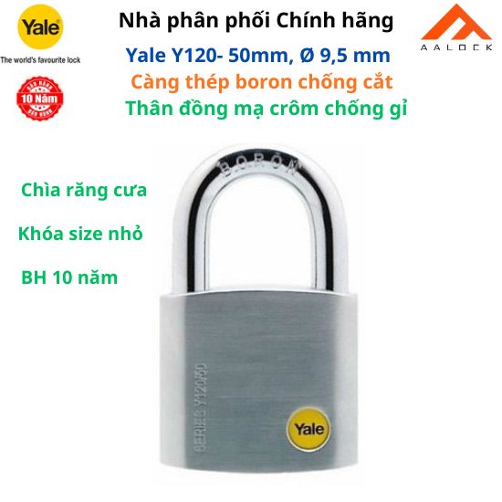 Ổ khoá yale y120/50/127/1/5 size 50mm- ổ khóa bấm chống trộm cao cấp- npp aalock