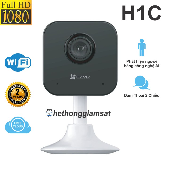 Camera Wifi EZVIZ H1C 1080P 2MP Camera Nhỏ Ngọn, Sắt Nét, Hàng Chính Hãng, Bảo Hành 24 tháng