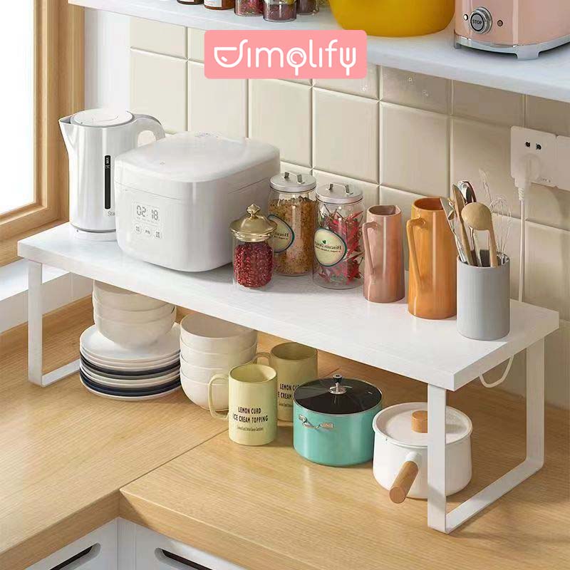 Kệ gầm bếp chia ngăn tủ để xoong nồi đa năng bằng gỗ