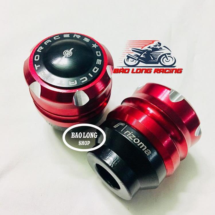 BỘ 2 GÙ có nắp loại dầy CHỐNG ĐỔ, CHỐNG NGÃ TRƯỚC CHO MÔ TÔ, XE MÁY (màu Đỏ)