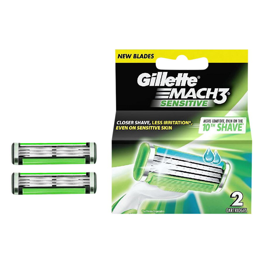 Hộp 4 Lưỡi Dao Cạo Gillette Mach 3 Sensitive (4 dao/hộp)